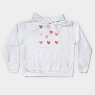 Cream, Pink, Red Jumbo Hearts Kids Hoodie